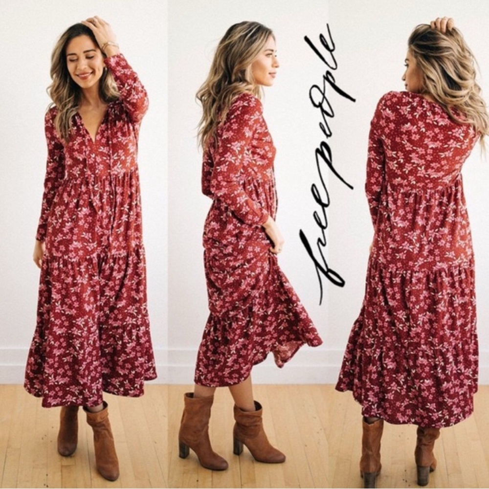Free People Tiers Of Joy Floral Print Maxi Dress